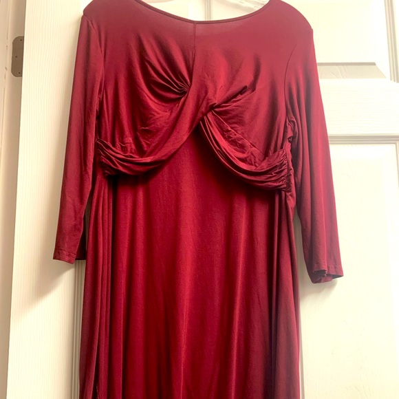 belly moms Dresses & Skirts - Maroon Cotton Nursing Dress Xl